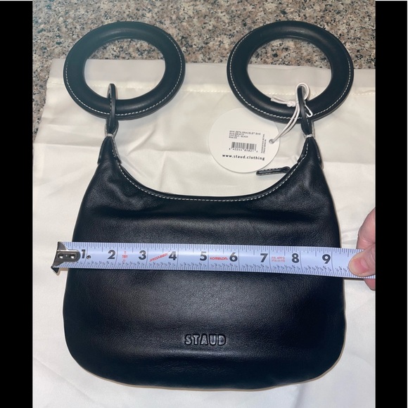 STAUD Zeta Mini leather bracelet bag in Black—NWT - Picture 14 of 17